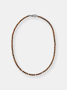 Silver And Stones Necklace - Tiger Eye