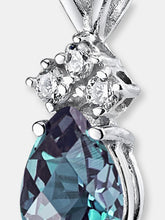 Load image into Gallery viewer, Alexandrite Pendant Necklace 14 Karat White Gold Pear