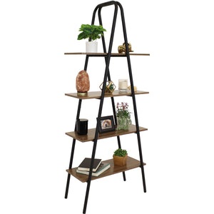 4-Tier Industrial-Style Ladder Bookshelf