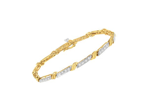 10K Yellow Gold Diamond Link Bracelet