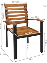 Load image into Gallery viewer, Julian Set of 2 Acacia Wood and Steel Outdoor Patio Armchairs