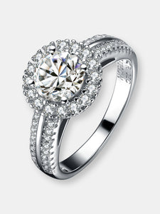 Sterling Silver Cubic Zirconia Circle Solitaire Ring