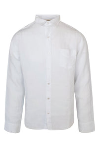 Long Sleeved Front Pocket Linen Shirt
