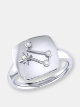 Load image into Gallery viewer, Gemini Twin Moonstone &amp; Diamond Constellation Signet Ring In Sterling Silver