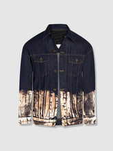Load image into Gallery viewer, Longer Indigo Denim Jacket with Rose Gold Foil
