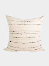 Load image into Gallery viewer, Carmen Pillow - Ivory With Grey/Ivory Stripes