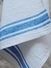 Load image into Gallery viewer, One Linen Kitchen Towel - Tuscany Blue Stripe