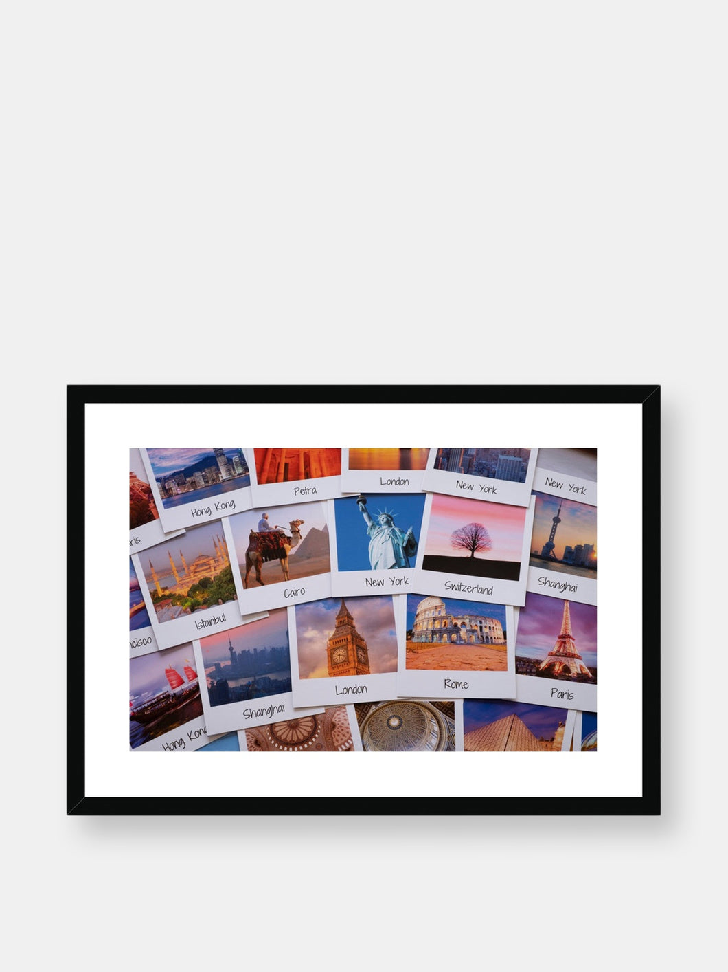 Travel Destinations Collage Framed & Mounted Print