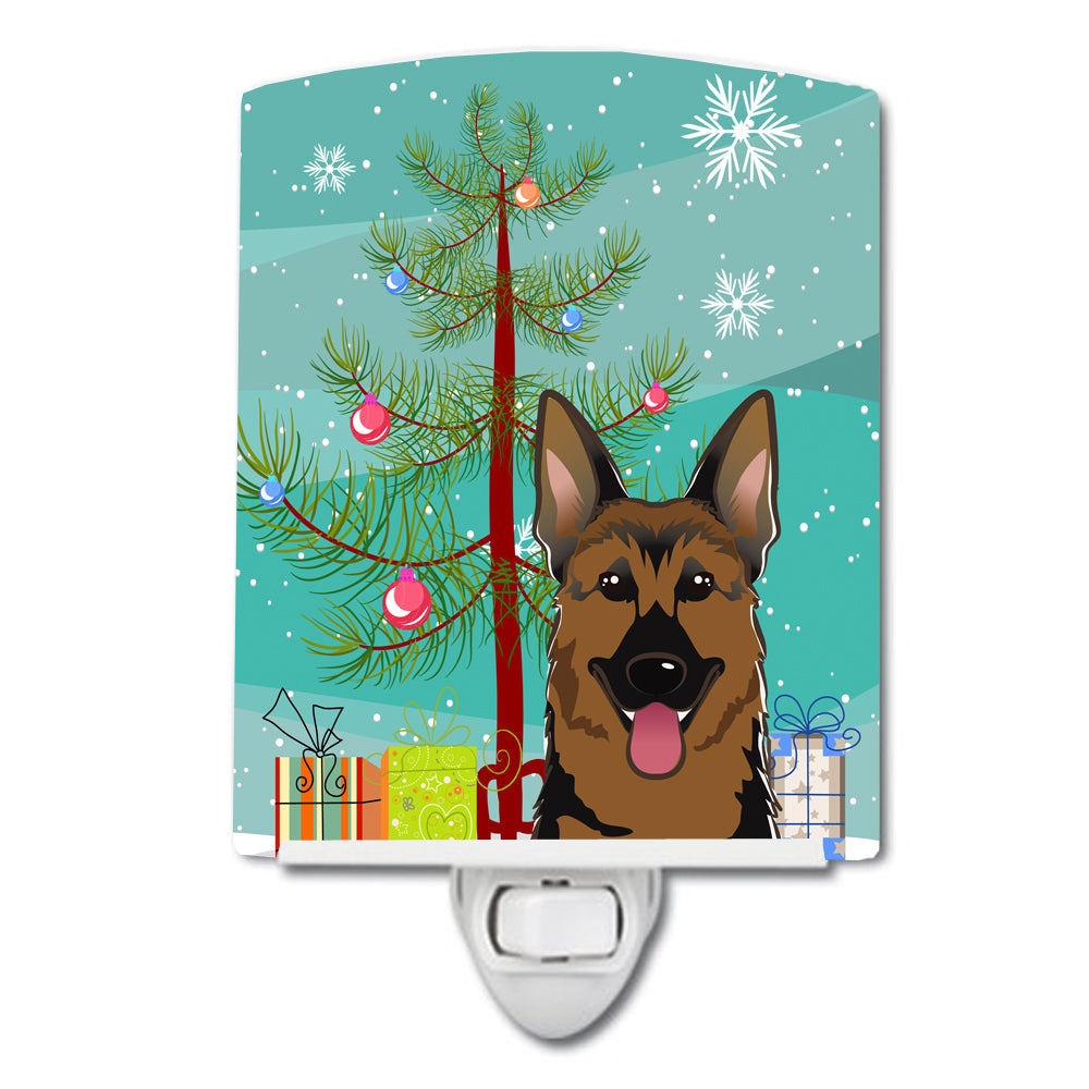 Christmas Tree and German Shepherd Ceramic Night Light