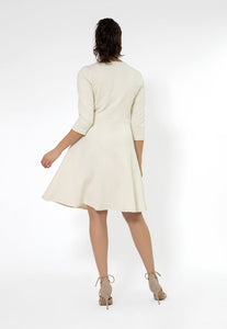 Katherine Fit And Flare Dress - Ivory