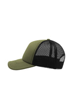 Load image into Gallery viewer, Rapper 5 Panel Trucker Cap - Olive/Black