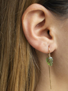 Carved Green Tourmaline Earrings - One Of A Kind
