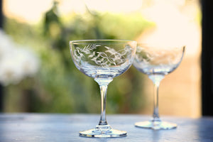 A Pair of Crystal Champagne Saucers All Designs