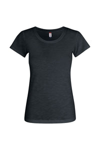 Womens/Ladies Slub T-Shirt - Black