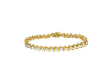 Load image into Gallery viewer, 2 Micron 14KT Yellow Gold Plated Sterling Silver Diamond Link Bracelet