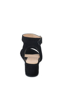 Amelia Black Minimalist Block Heel Sandal