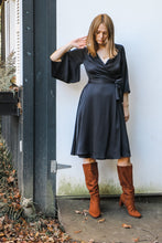 Load image into Gallery viewer, Rhia Kimono Dress / Black Silk