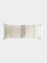 Load image into Gallery viewer, Bogota Lumbar Pillow Large - Ivory With Grey Stripes