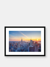 Load image into Gallery viewer, Manhattan, New York City at Sunset Framed &amp; Mounted Print