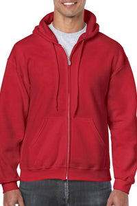 Gildan Heavy Blend Unisex Childrens Full Zip Hooded Sweatshirt / Hoodie (Red)