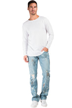 Load image into Gallery viewer, Men&#39;s Slim Straight Premium Jeans Blue Paint Splatter Bleach Spots