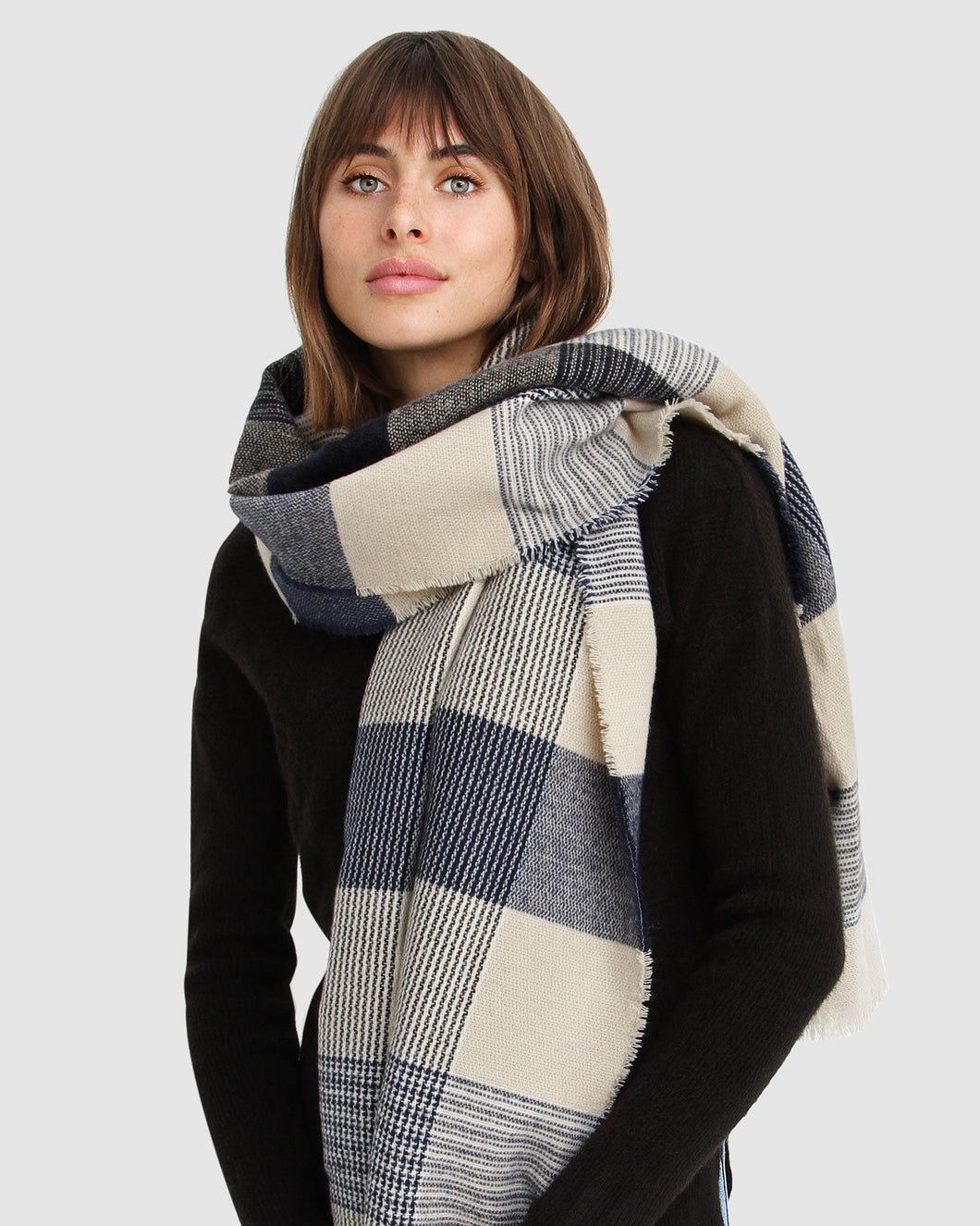 Keystone Plaid Scarf - Navy