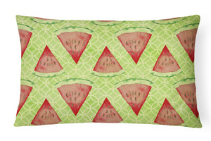 12 in x 16 in  Outdoor Throw Pillow Watercolor Watermelon Canvas Fabric Decorative Pillow