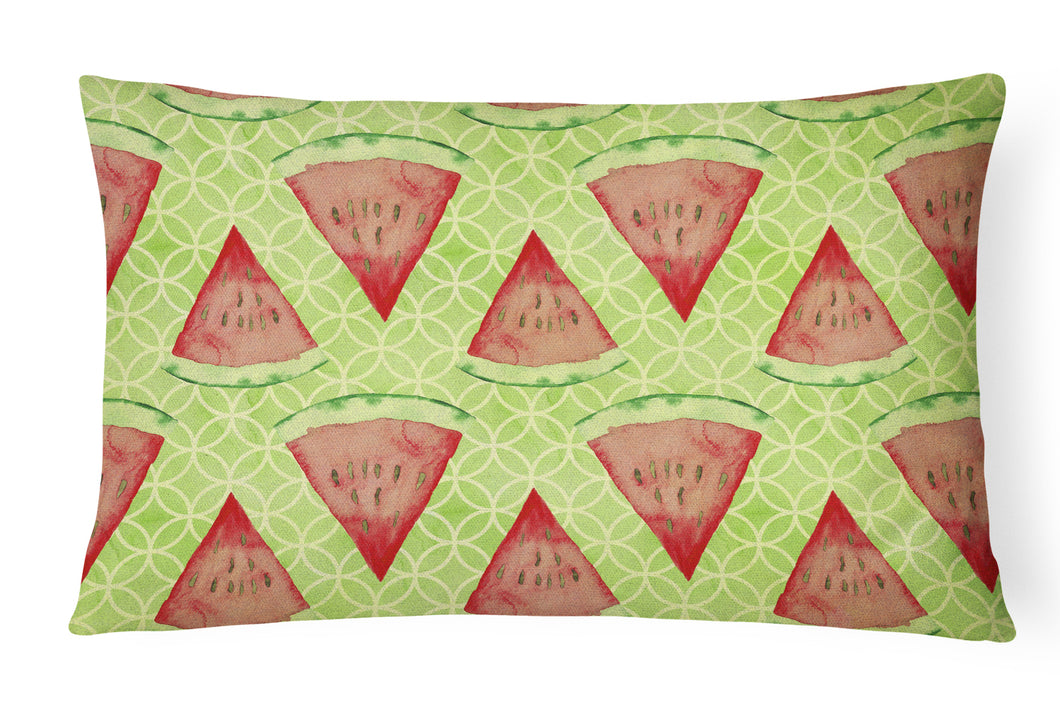 12 in x 16 in  Outdoor Throw Pillow Watercolor Watermelon Canvas Fabric Decorative Pillow