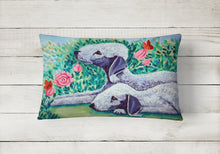 Load image into Gallery viewer, 12 in x 16 in  Outdoor Throw Pillow Bedlington Terrier Canvas Fabric Decorative Pillow
