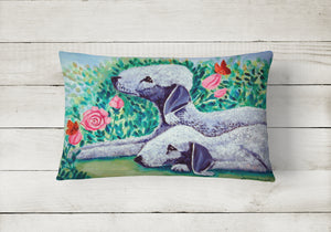 12 in x 16 in  Outdoor Throw Pillow Bedlington Terrier Canvas Fabric Decorative Pillow