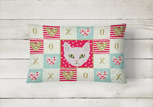 12 in x 16 in  Outdoor Throw Pillow Burmilla Cat Love Canvas Fabric Decorative Pillow