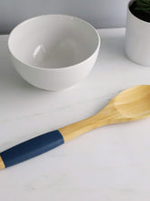 Load image into Gallery viewer, Michael Graves Design Bamboo Serving Spoon with Indigo Silicone Handle