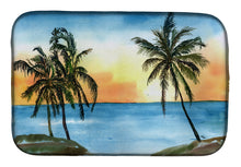 Load image into Gallery viewer, 14 in x 21 in Palm Tree Beach Scene Dish Drying Mat
