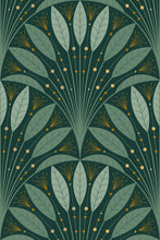 Load image into Gallery viewer, Eco-Friendly Art Deco Leaf Fan Wallpaper