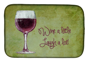 14 in x 21 in Wine a little laugh a lot Dish Drying Mat