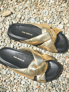 Puffy Slide - Metallic Gold/Black