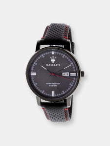 Maserati Men's Eleganza R8851130001 Black Leather Quartz Fashion Watch