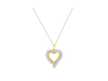 Load image into Gallery viewer, 10k Yellow Gold Plated Sterling Silver 2 1/5 cttw Lab-Grown Diamond Heart Pendant Necklace