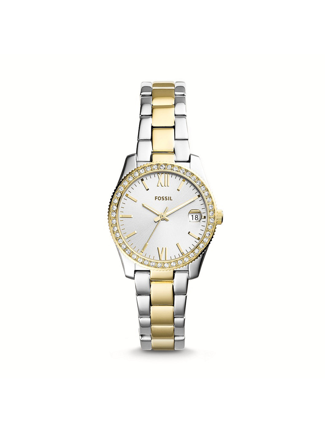 Scarlette ES4319 Elegant Japanese Movement Fashionable Mini Three-Hand Date Two Tone Stainless Steel Watch