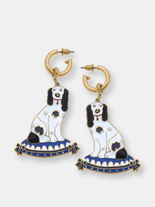 Baron Enamel Staffordshire Dog Earrings