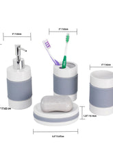 Load image into Gallery viewer, 4 Piece Bath Accessory Set with Rubber Grip