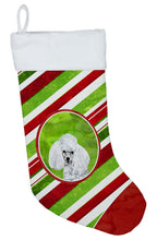 Load image into Gallery viewer, White Toy Poodle Candy Cane Christmas Christmas Stocking