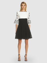 Load image into Gallery viewer, Colorblock Fit and Flare Lace Dress