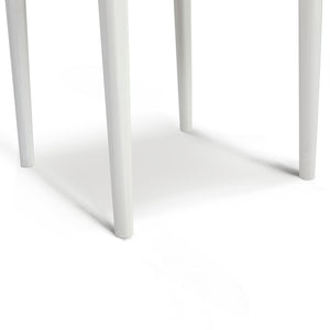 Alto 18" Square Italian Carrara White Marble Side Table With White Legs