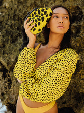 Load image into Gallery viewer, Arnoldi Venom Hand-Beaded Clutch In Black &amp; Yellow