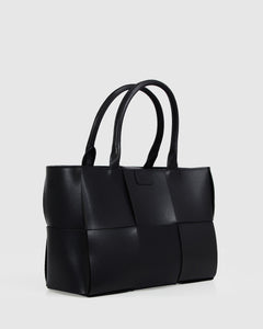 Long Way Home Woven Tote - Black