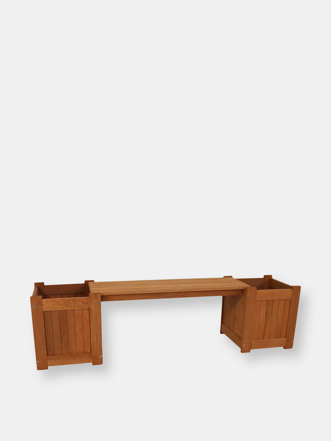 Outdoor Planter Box Bench with Teak Oil Finish - 68