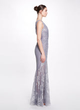 Load image into Gallery viewer, V-Neck Ruched Gown - Silver