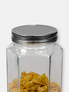 61 oz. X-Large Hexagon Glass Canister, Clear