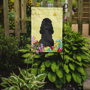 11 x 15 1/2 in. Polyester Easter Eggs Poodle Black Garden Flag 2-Sided 2-Ply